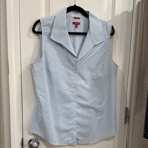 Talbots Light Blue Sleeveless Button Down Shirt